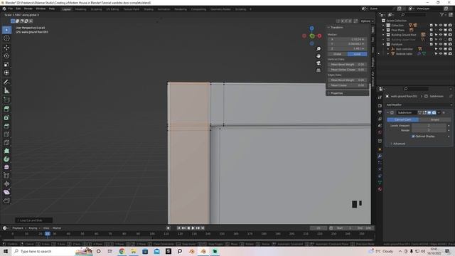 08 - Modeling Wardrobe Doors. CREATING A MODERN HOUSE in Blender