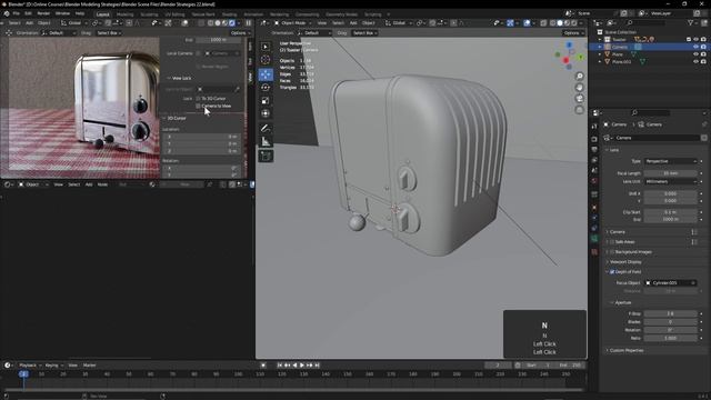 23 - Adjusting Depth of Field. STRATEGIES for MODELING and TEXTURING in Blender