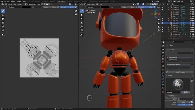 08 - Bumps,Carves and Surface Imperfections. ROBOT CHARACTER from Netflix в Blender