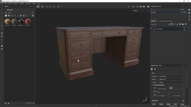 081. Texturing the Desk in Substance Painter in BLENDER Victorian Room