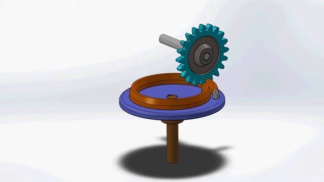 Дисковое колесо приводит в движение цилиндрическую шестерню