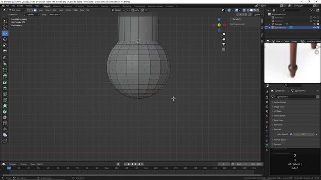 007. Completing the Round End Table in BLENDER Victorian Room