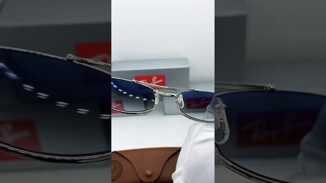 Солнцезащитные очки Ray Ban RB 3719 003/3F (серебряная оправа и сине-серые линзы градиент)