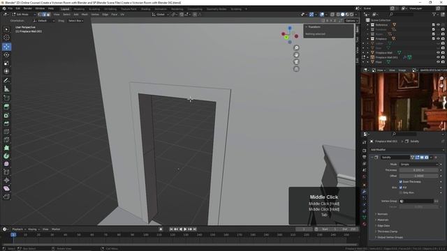 042. Creating the Door Opening and Hallway in BLENDER Victorian Room