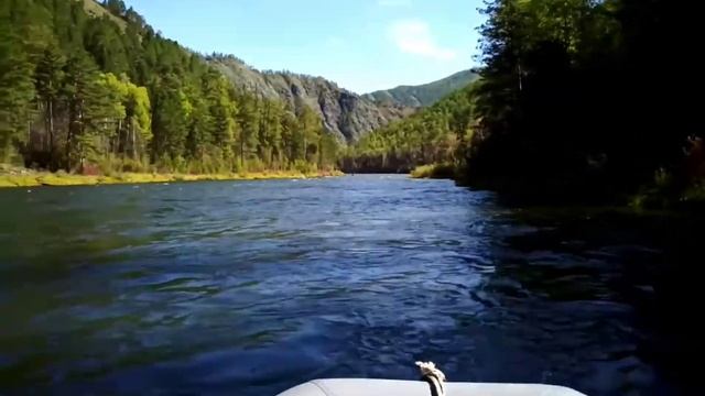 Fishing on the mountain river Uss Russia Siberia Sayan mountains