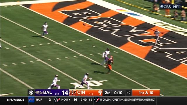 Burrow finds Chase with a perfect ball to take the lead