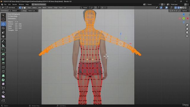 40. Male Body 6. BLENDER EDIT MODE for BEGINNERS