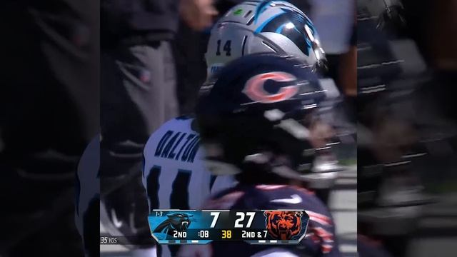 Jalen Coker catches for a 31-yard Gain vs. Chicago Bears