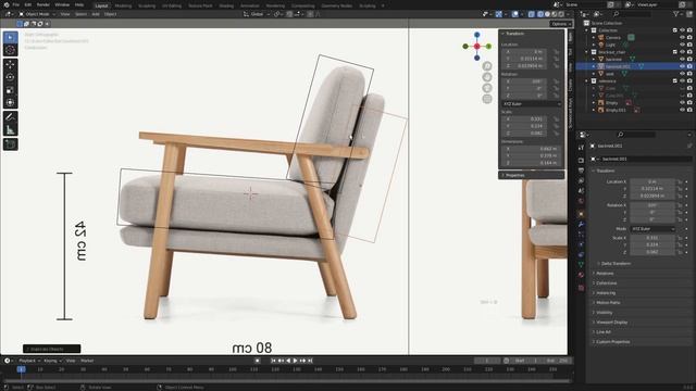 05 - 3D Blockout - Create furniture in blender видео уроки