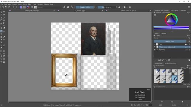 102. Using Krita to Texture the Paintings in BLENDER Victorian Room