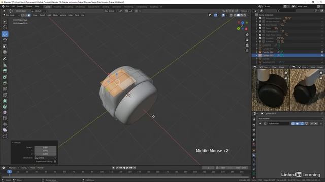 46. Working on the wheels of the chair. ARCHITECTURAL VISUALIZATION in Blender Substance Painter