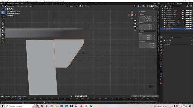 09 - Modeling Dining Table. CREATING A MODERN HOUSE in Blender