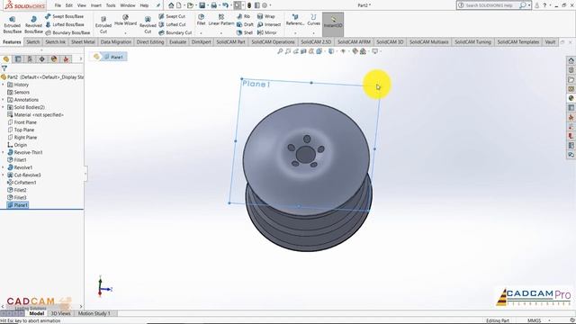 #08 SolidWorks Деталь №8: построение твердотельной модели колесного диска BMW