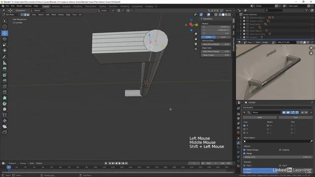 25. Modeling the cabinet handles. ARCHITECTURAL VISUALIZATION in Blender Substance Painter