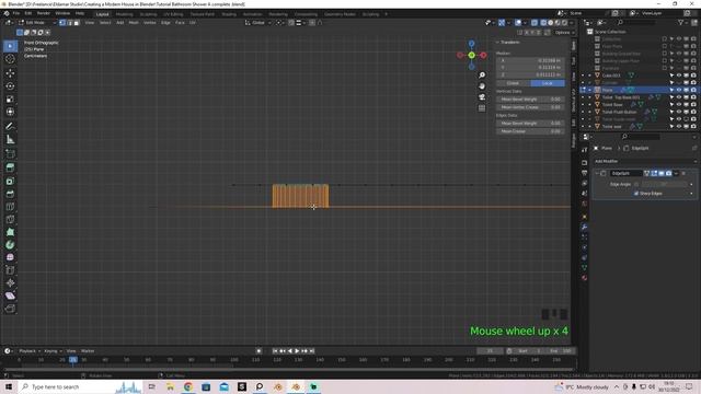 43 - Modeling Shower Tray. CREATING A MODERN HOUSE in Blender