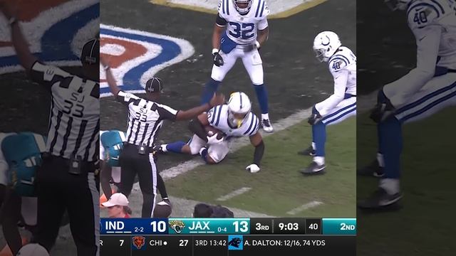 Nick Cross intercepts the Trevor Lawrence pass vs. Jacksonville Jaguars