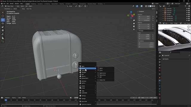 11 - Adding Internal Details. STRATEGIES for MODELING and TEXTURING in Blender