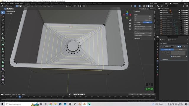 24 - Sink Modeling. CREATING A MODERN HOUSE in Blender