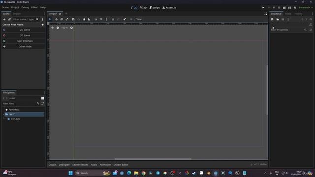 1-1. Setting up godot, importing our sprites and creating the main level