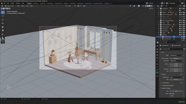 35. Setting up the Perspective Camera. ISOMETRIC SCENE в Blender видео уроки