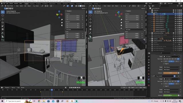 73 - Animating The Camera Part 2. CREATING A MODERN HOUSE in Blender