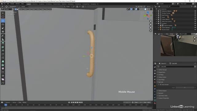 28. Creating the kitchen handles. ARCHITECTURAL VISUALIZATION in Blender Substance Painter