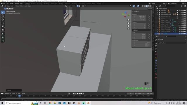 23 - Kitchen Countertop. CREATING A MODERN HOUSE in Blender