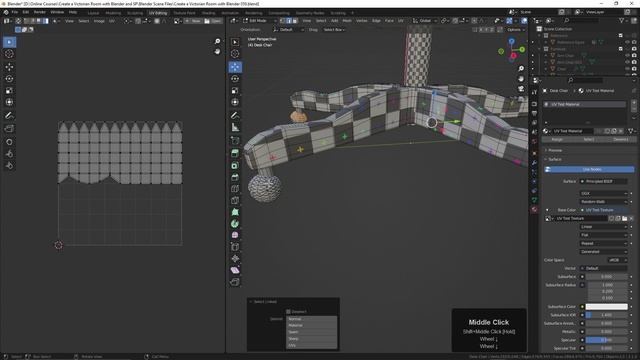 059. UV Mapping the Desk Chair in BLENDER Victorian Room
