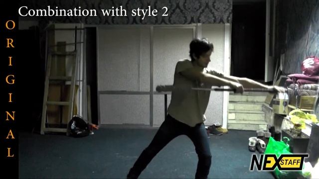 Фаер-шоу. Уроки Шест (Spin staff) стиль ORIGINAL - Combination with style 2