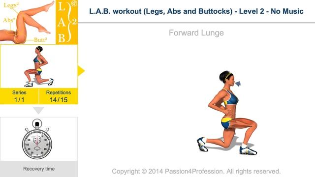 L.A.B. workout (Legs, Abs and Buttocks) - Level 2 - No Music