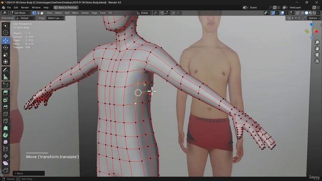 41. Male Body 7. BLENDER EDIT MODE for BEGINNERS