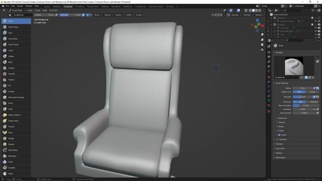 076. Blender's Two Sculpting Methods in BLENDER Victorian Room