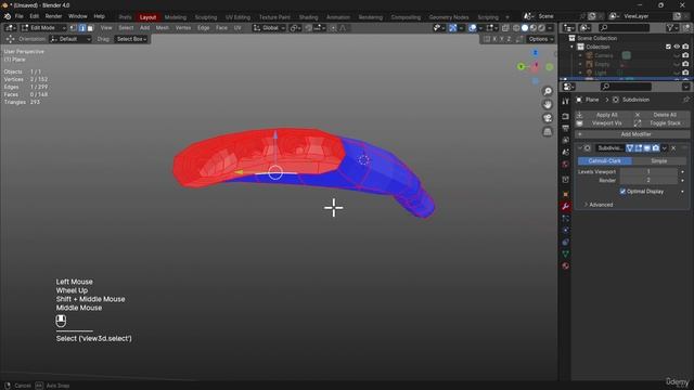 19. Plane Hand 5. BLENDER EDIT MODE for BEGINNERS