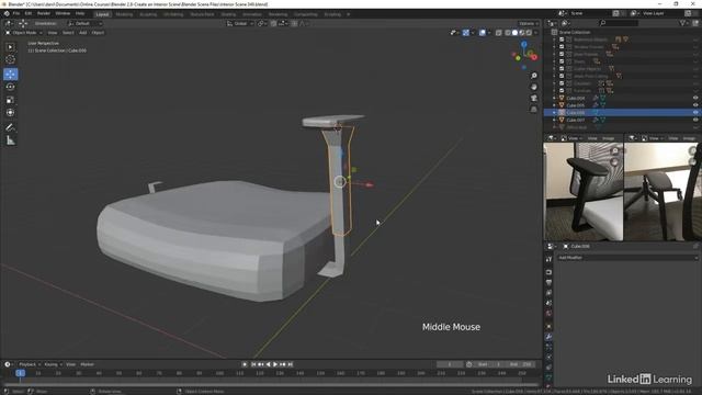 50. Creating the arm rests and back. ARCHITECTURAL VISUALIZATION in Blender Substance Painter