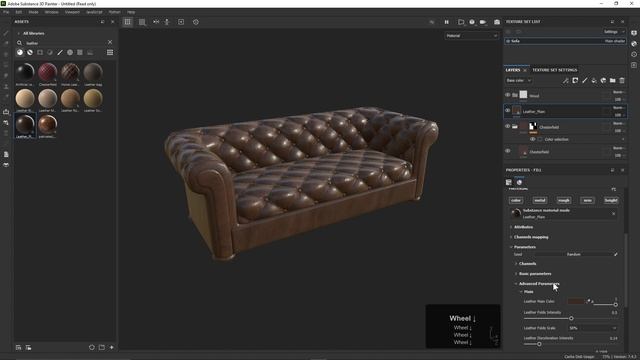 085. Texturing the Chesterfield Sofa in BLENDER Victorian Room