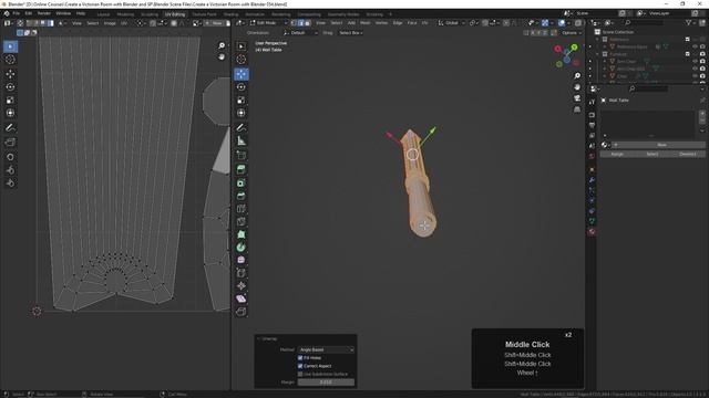 054. UV Mapping the Wall Table in BLENDER Victorian Room