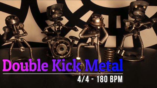 180 BPM - Double Kick METAL - 4/4 Drum Track - Metronome - Drum Beat