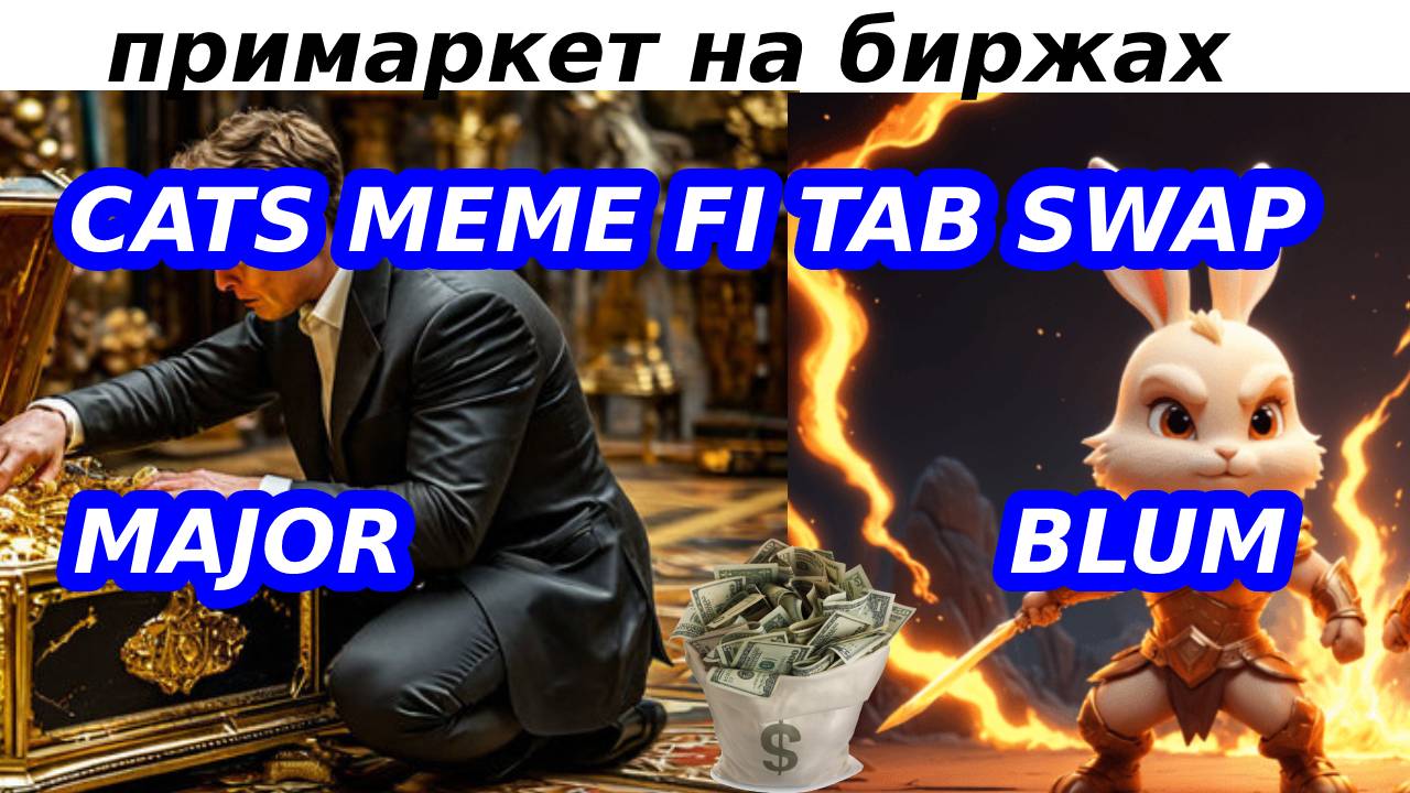 примаркет на биржах CATS I MEME FI I X EMPIRE I TAP SWAP I MAJOR I BLUM