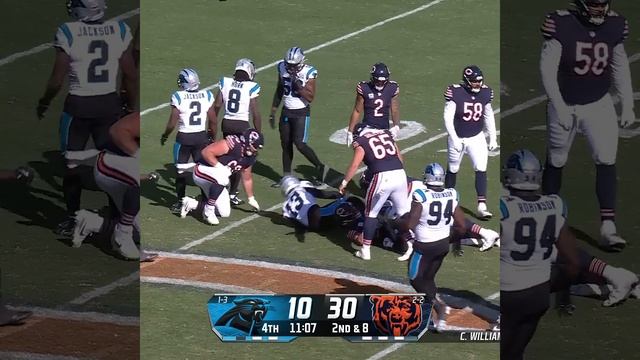 Cole Kmet catches for a 26-yard Gain vs. Carolina Panthers