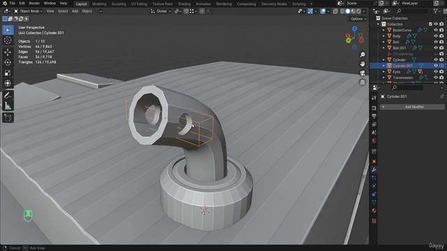 07. Exhaust and Final touches. CREATION A REALISTIC ROBOT в Blender видео уроки