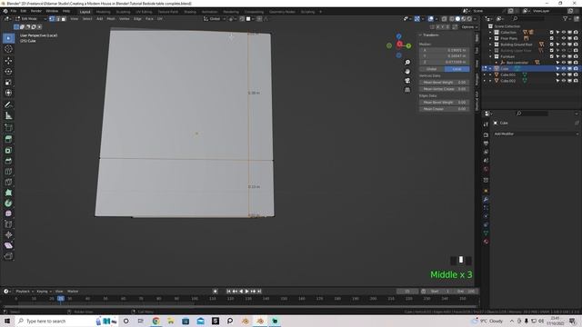 07 - Modeling Bedside Table. CREATING A MODERN HOUSE in Blender