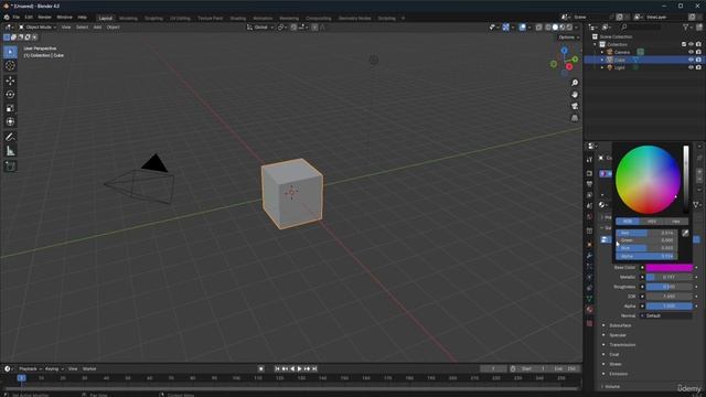 16. Changing the colour of an Object in Blender