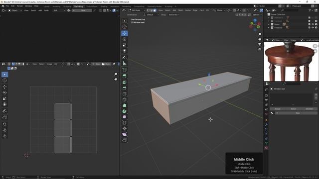 089-2. Beginning to UV Map the Room new in BLENDER Victorian Room