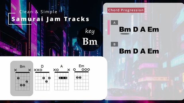 POP (4 chords song) Guitar Backing Track in Bm