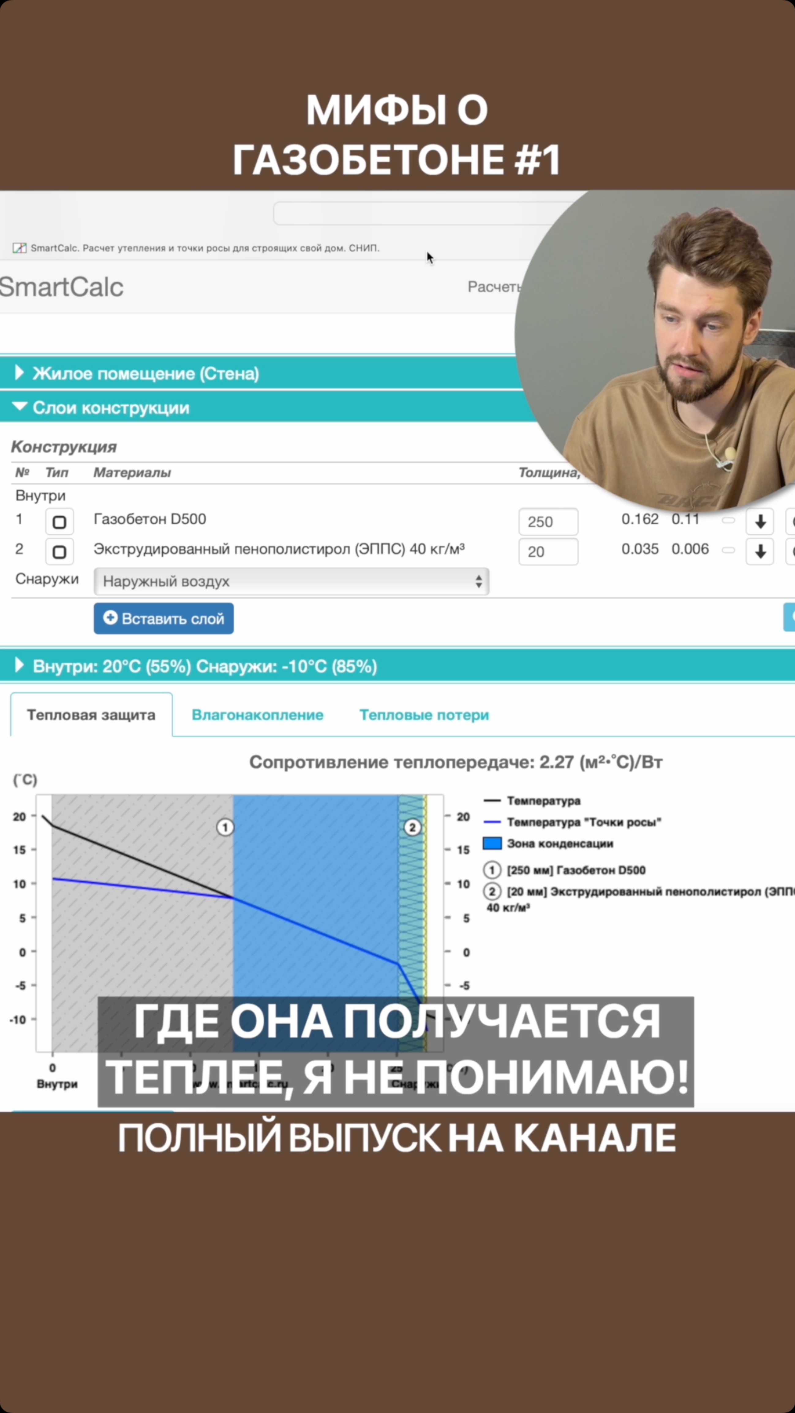 Самообман с утеплением газобетона