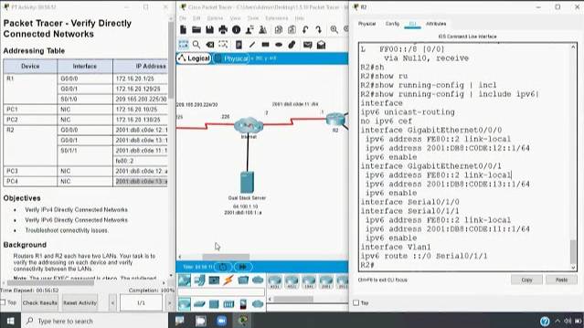 1.5.10 Packet Tracer - Verify Directly Connected Networks