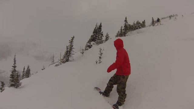 Lucys bail at Castle Mountain. Lost Go Pro Hero 2 and goggles.