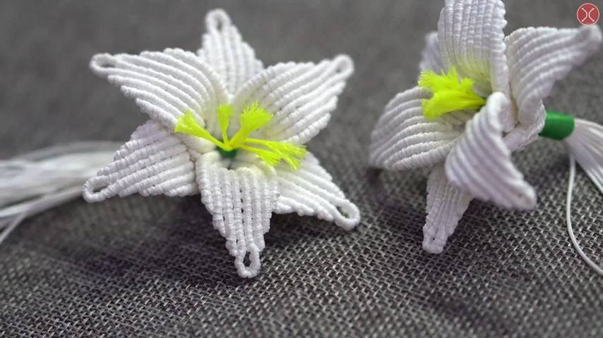 Macrame Lily Flower ｜ How To Make Macrame Lily Flower🌼🌼⧸ Flowers Fom Macrame ⧸ DIY Easy