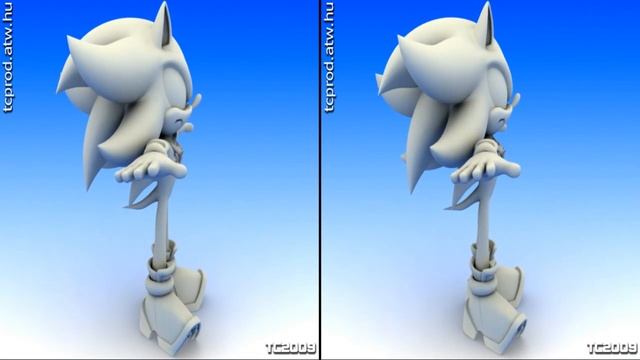 3D Sonic model - Shadow (also viewable without glasses)