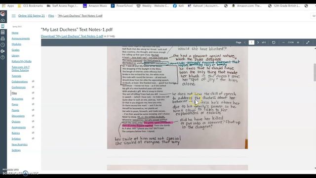 "My Last Duchess" Analysis Screencast Part 2